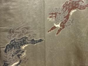 アンティーク　唐獅子模様男物長襦袢